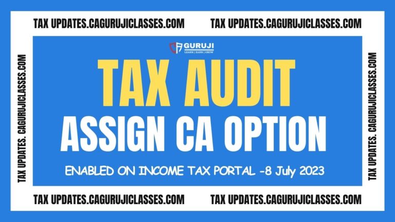 Tax Audit Update on Income Tax Portal for FY 2022-23 & AY 2023-24