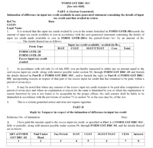 New: DRC-01B, DRC-01C, DRC-01D Under GST - For Mismatch In GST ...