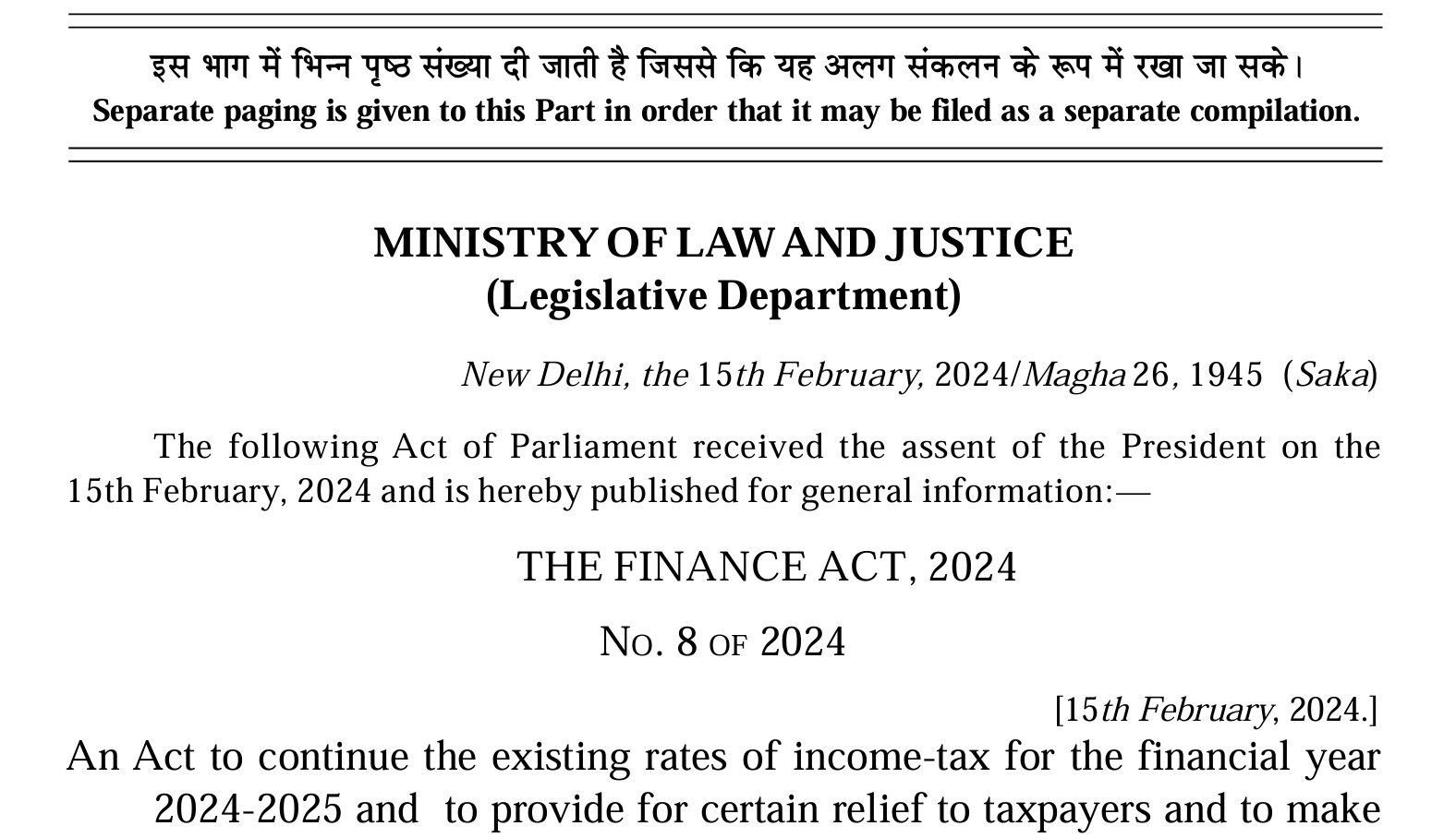 Finance Act 2024 - Released