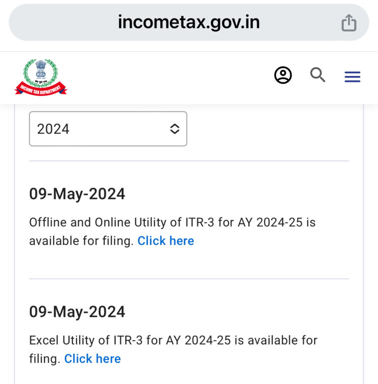 Much awaited ITR 3 form for AY 2024-25 available on IT portal