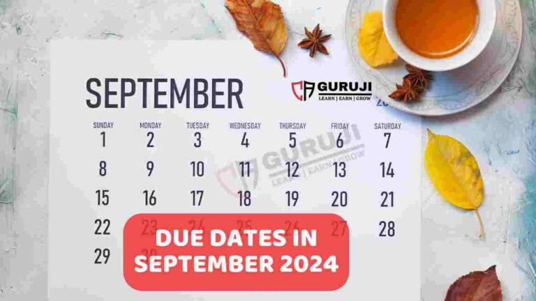 GST, Income Tax, MCA Compliance Due Dates – September 2024