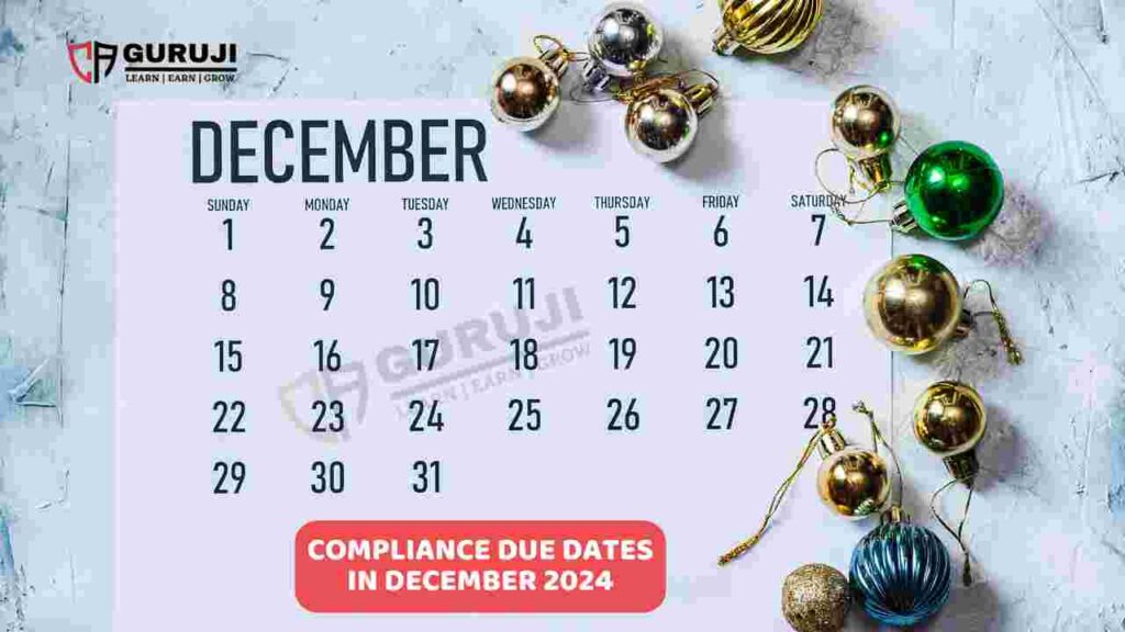 December Gst Income Tax Mca Compliances Due Dates