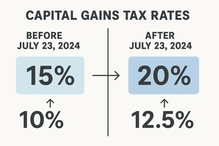 Capital Gain Tax B/A 23 July 2024 | New STCG/LTCG Rates on shares, mutual fund, property etc.