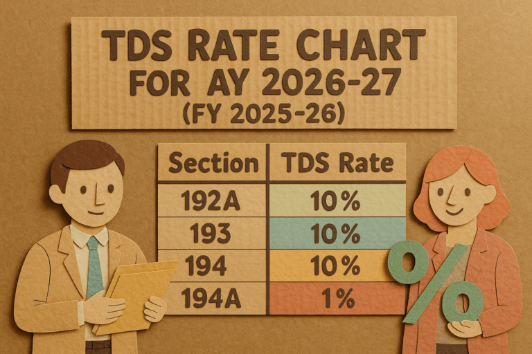TDS Rate Chart for AY 2026-27 (FY 2025-26), [As amended by Finance Act, 2025]