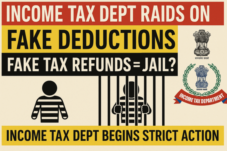 Income Tax Dept Raids on Fake Deductions |Fake Tax Refunds = Jail? Income Tax Dept Begins Strict Action