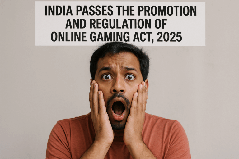 India Passes the Promotion and Regulation of Online Gaming Act, 2025