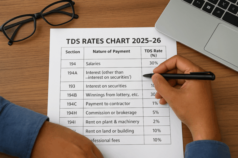 TDS Rates chart FY 2025-26 – Updated