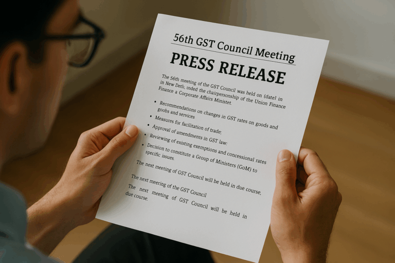 56th GST Council Meeting Press Release : Download