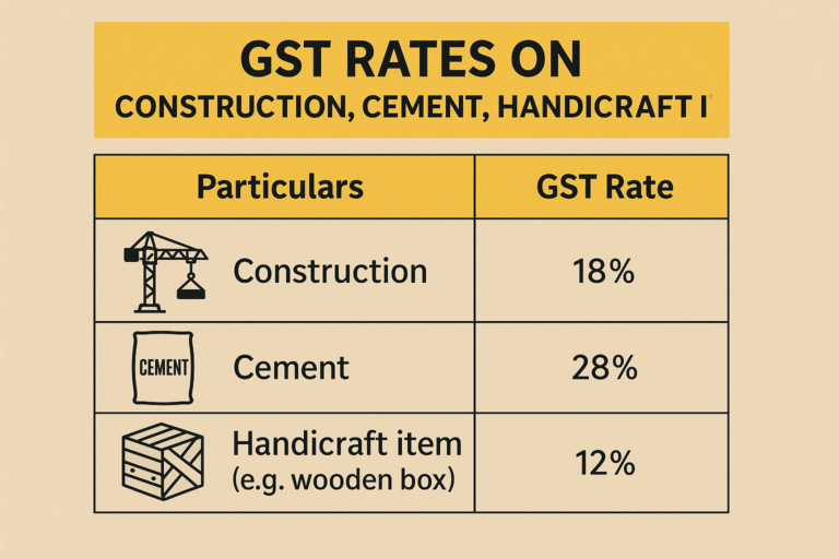 GST Rates on Construction, Cement and Handicrafts Sector After 56th GST Council Meeting
