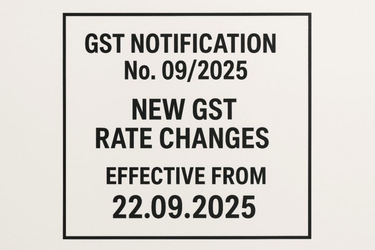 Notifications 09/2025 CT (R): Key GST Rate Changes effective from 22.09.2025