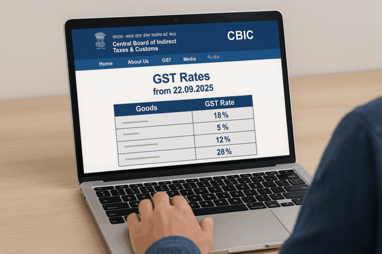 Search New GST Rates applicable from 22.09.2025 | Official CBIC Link