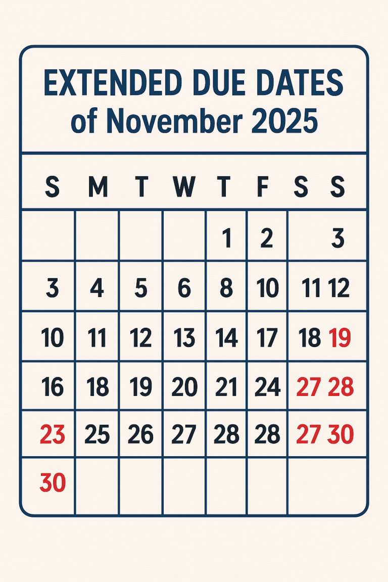 Extended Due Dates & Key Compliances for November 2025 – Complete Guide for GST, Income Tax & MCA